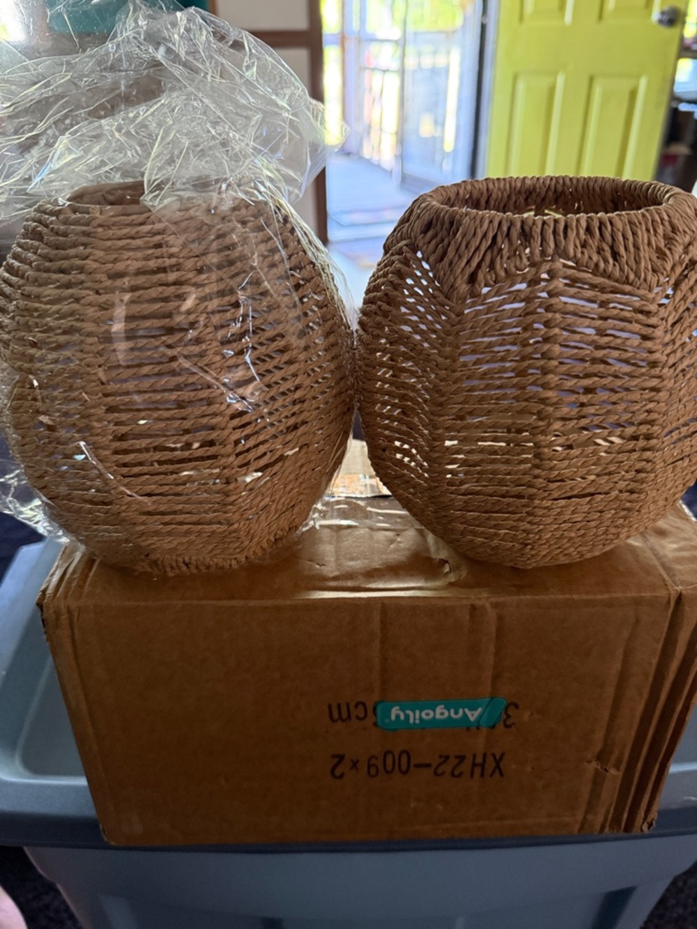 Woven Decorative Rattan light covers Natural Brown